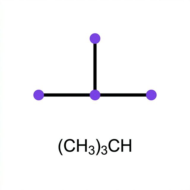 2-Methylpropane T-shaped skeletal structure