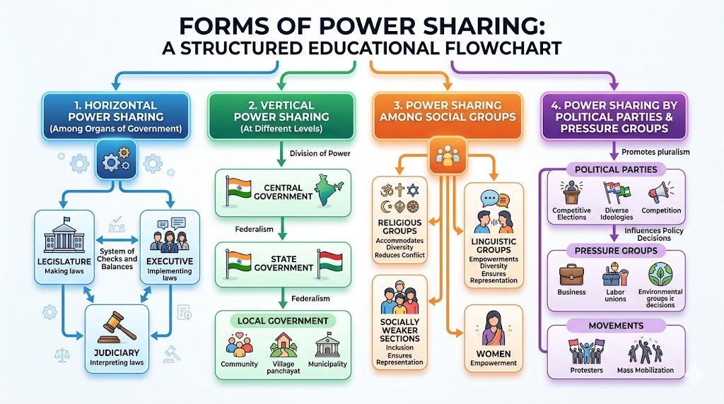 Forms of Power Sharing flowchart
