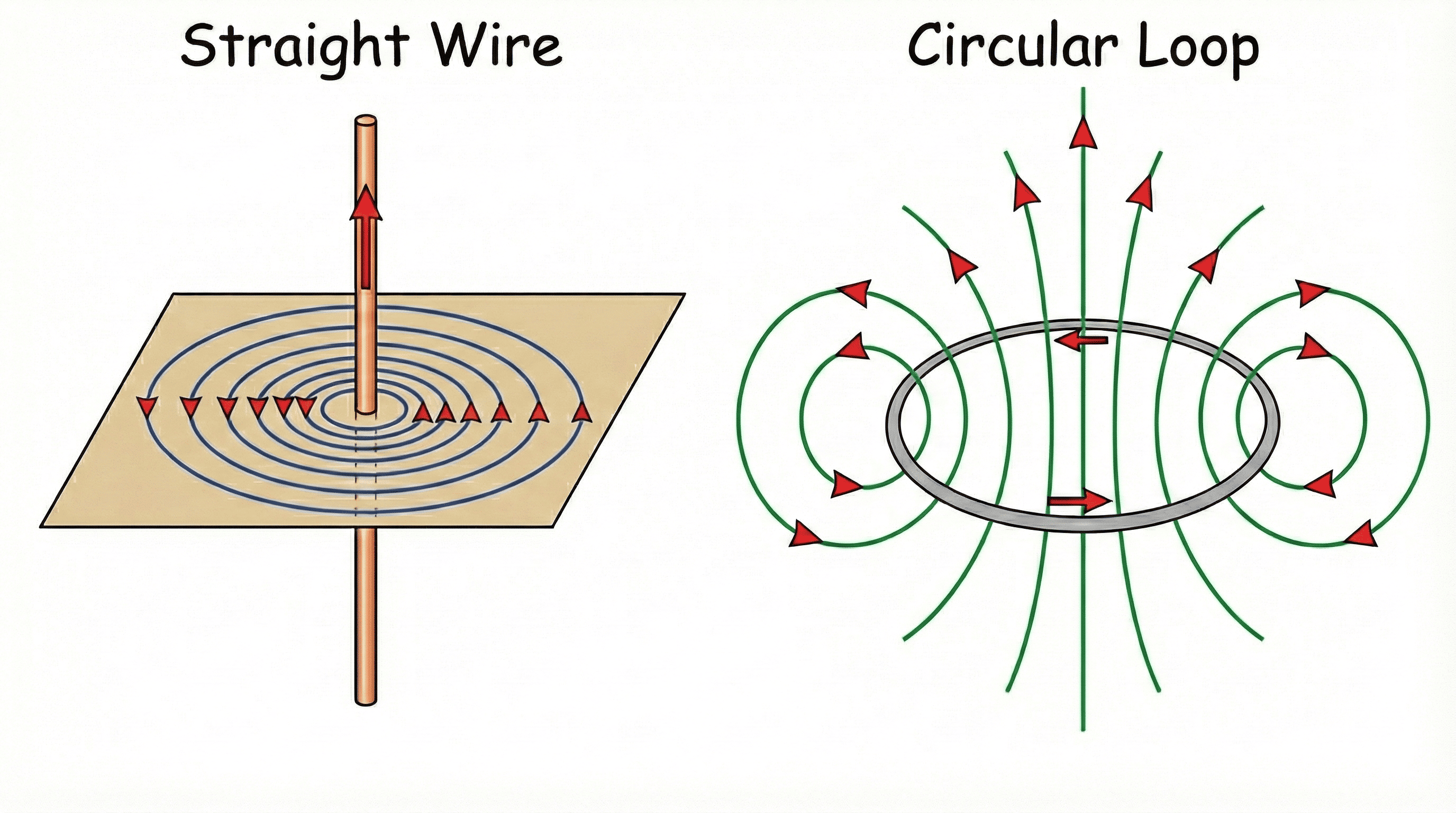 Magnetic Field due to Straight Wire & Circular Loop