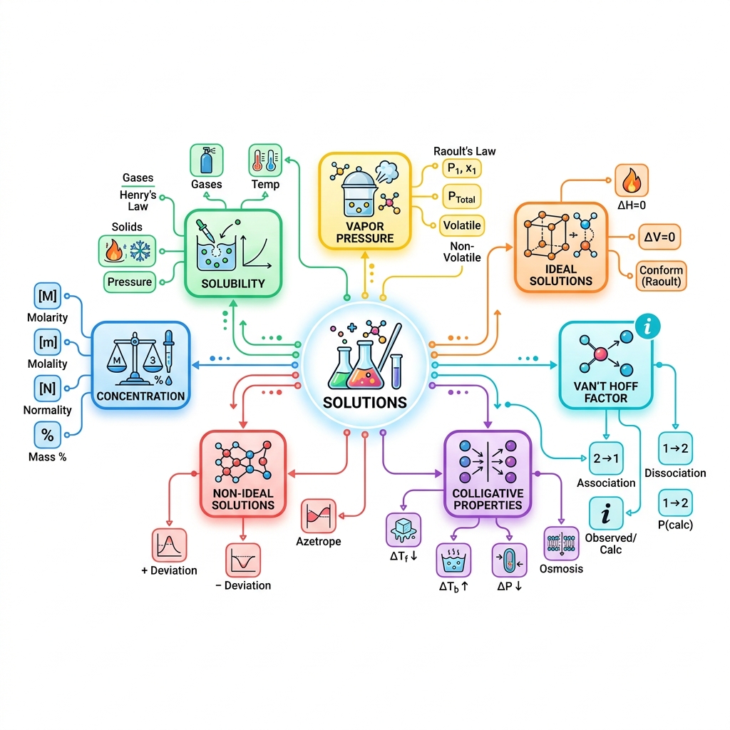 Solutions chapter visual mind map diagram