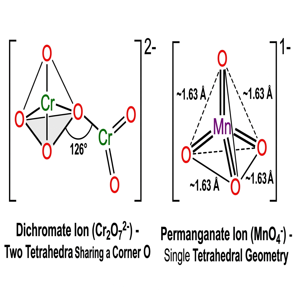 Structures of Dichromate and Permanganate Ions