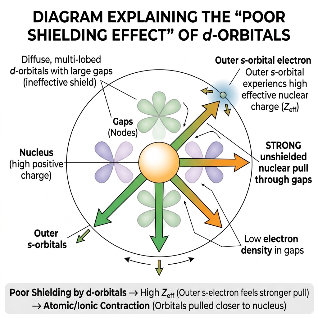 Poor Shielding of d-orbitals