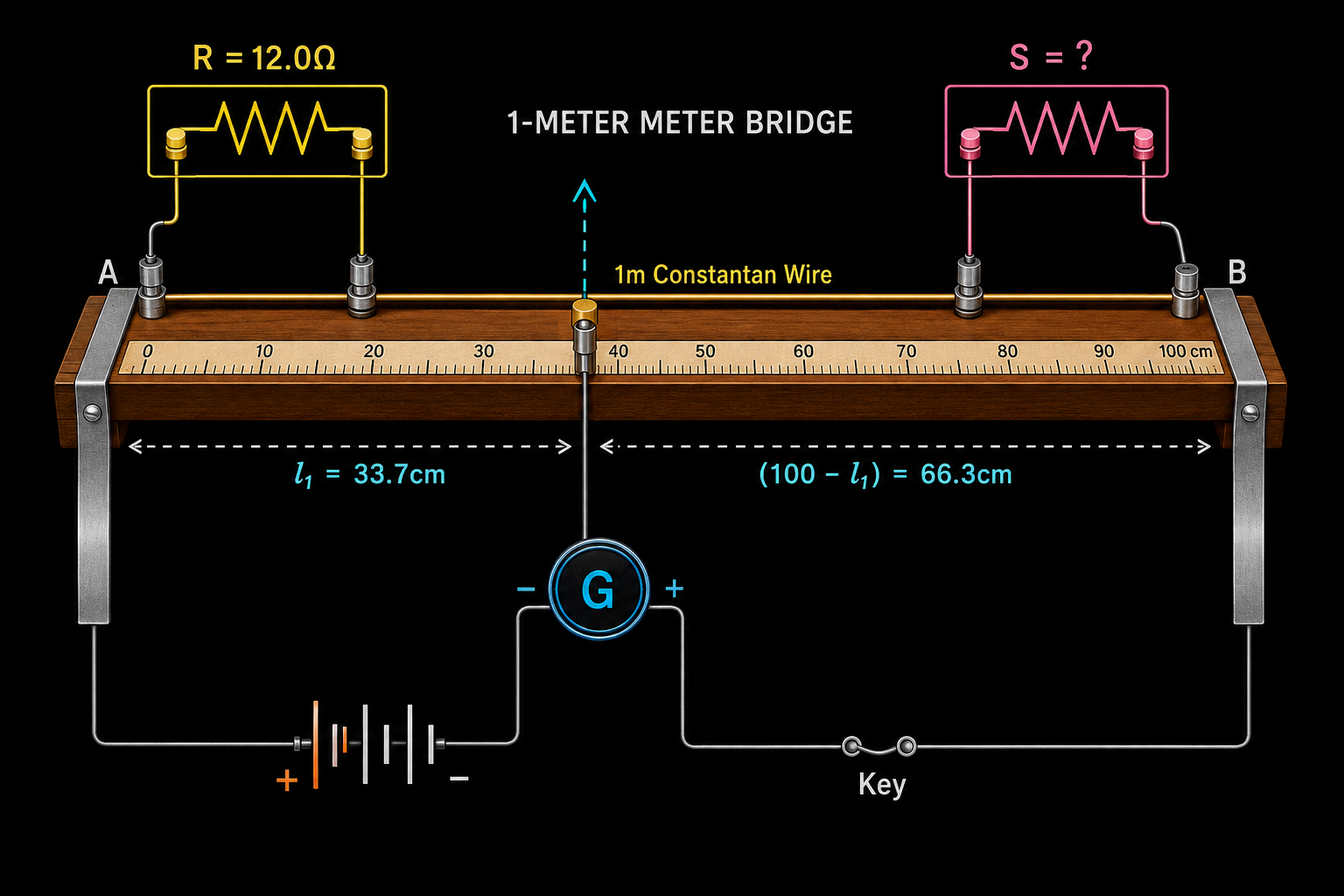Meter Bridge Experiment Diagram