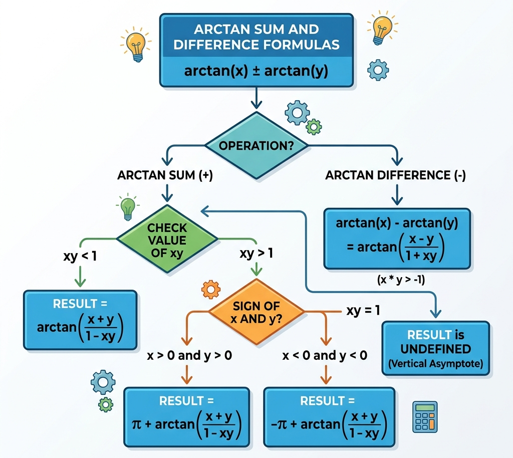 Formula-Case Decision Tree for tan⁻¹x ± tan⁻¹y