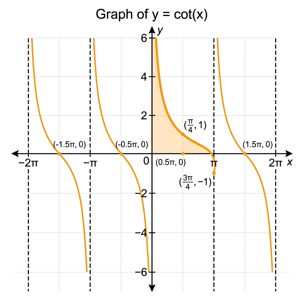 Graph of y = cot(x)