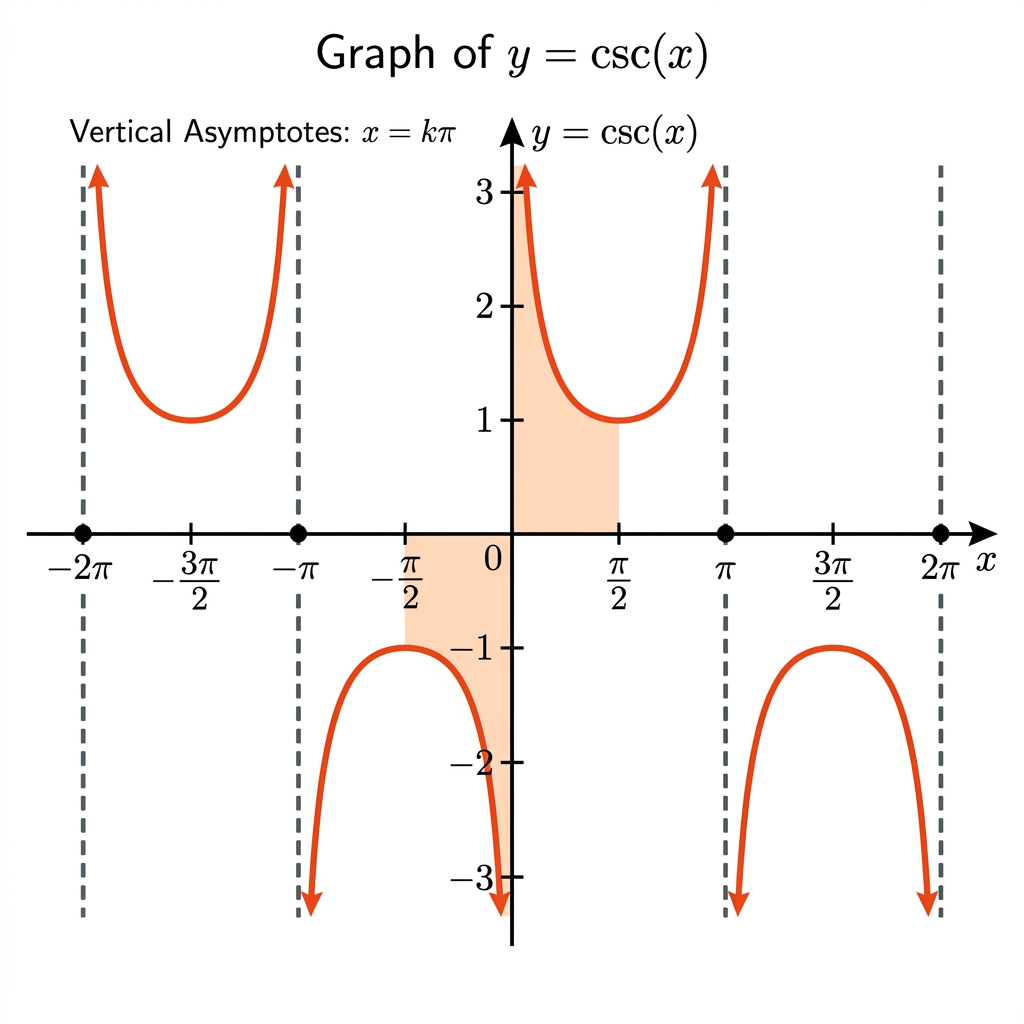 Graph of y = csc(x)