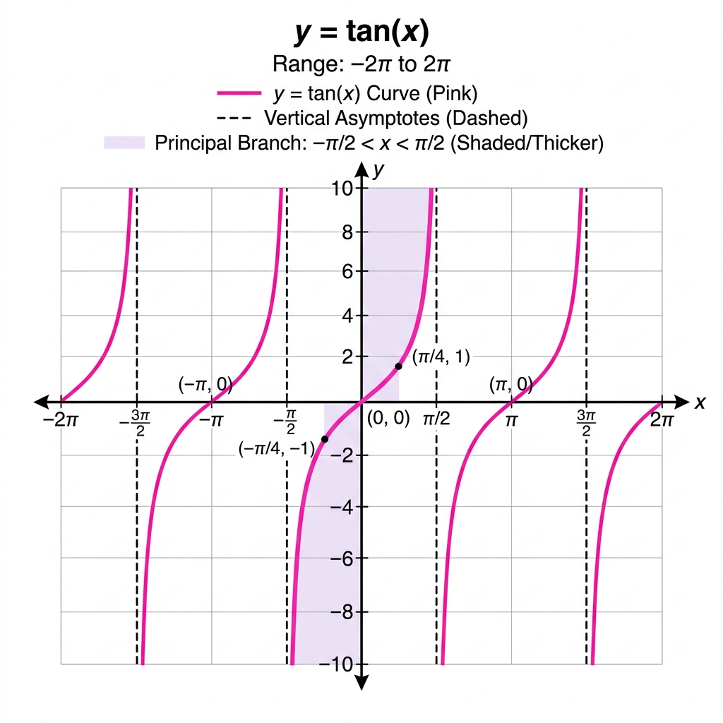 Graph of y = tan(x)