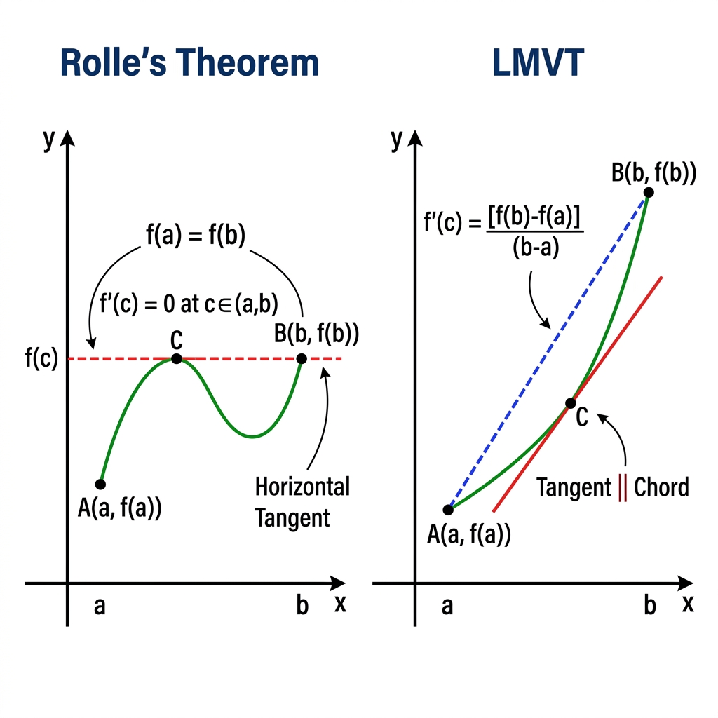 Rolle's Theorem and LMVT geometric interpretation