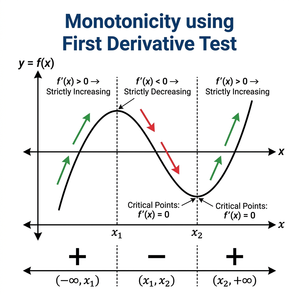 Monotonicity — increasing and decreasing functions