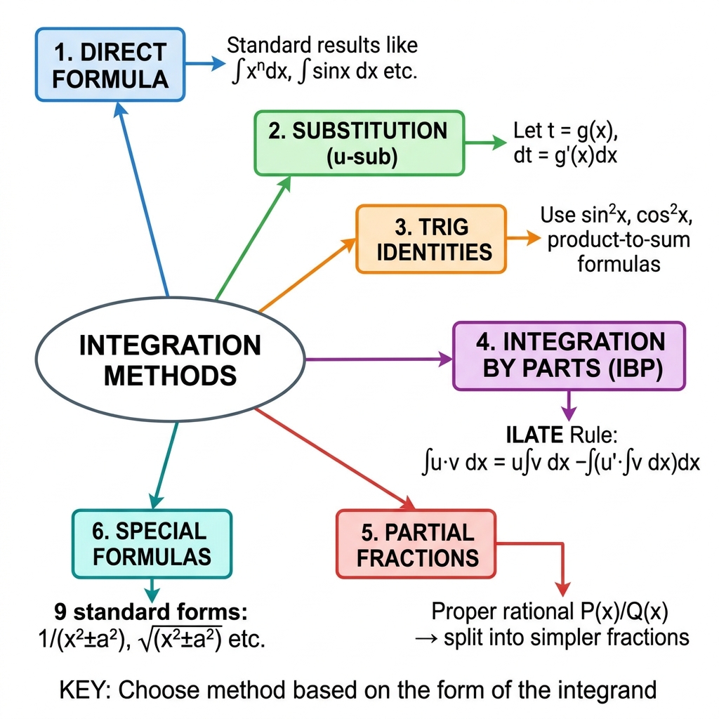 Methods of Integration mindmap