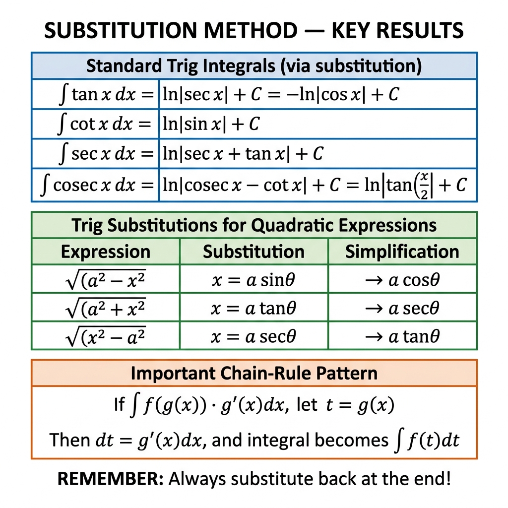 Substitution method key results