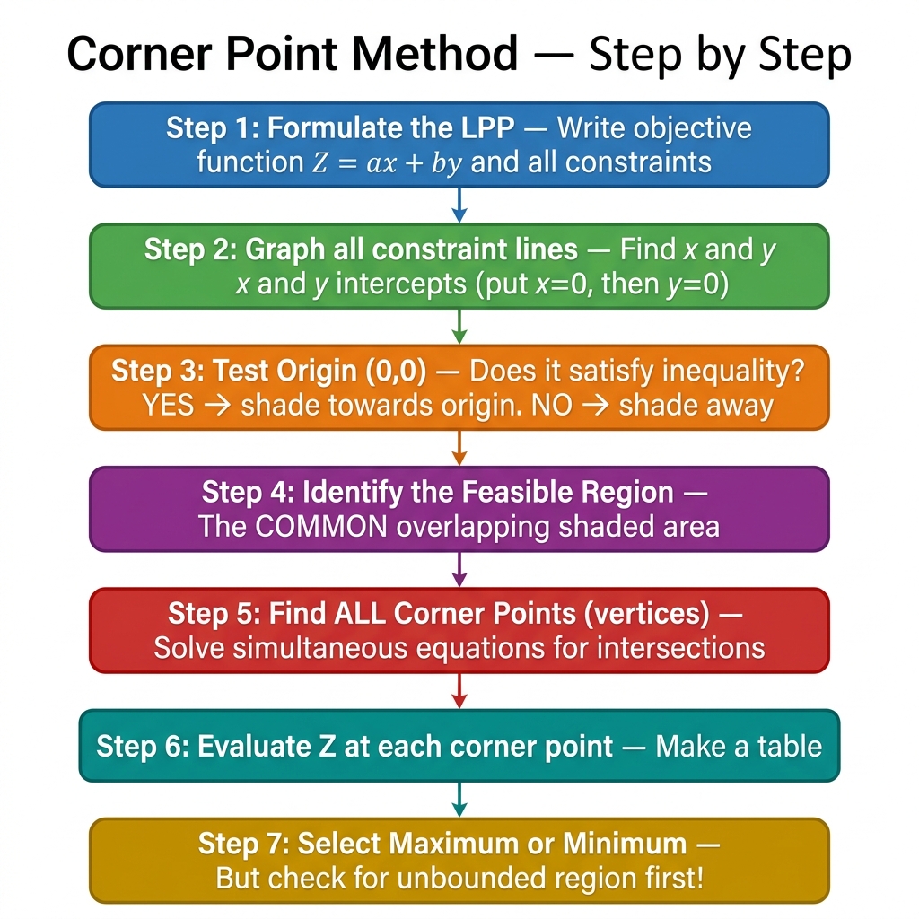 Corner Point Method Step-by-Step Flowchart