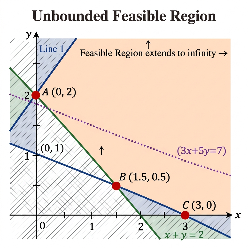 Unbounded Feasible Region Graph