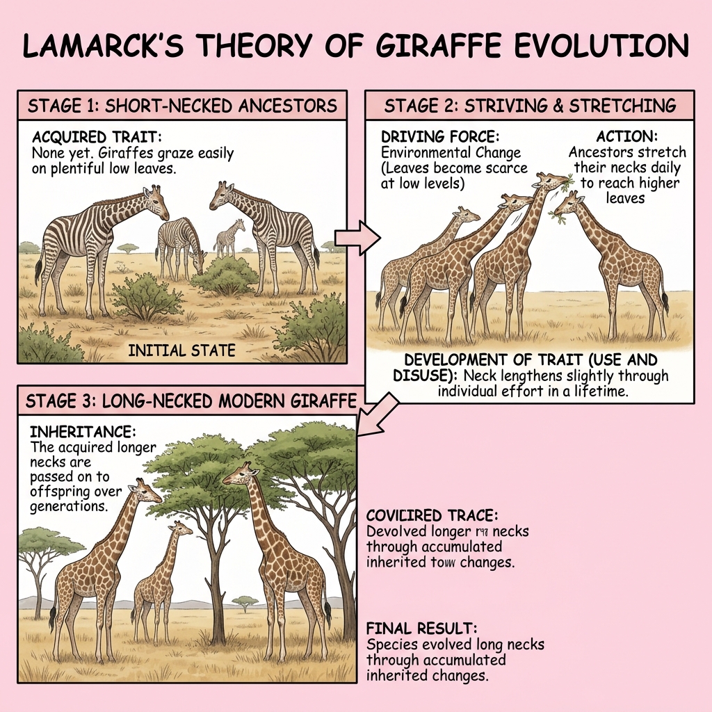 Lamarck's Theory of Use and Disuse (Giraffe's Neck)