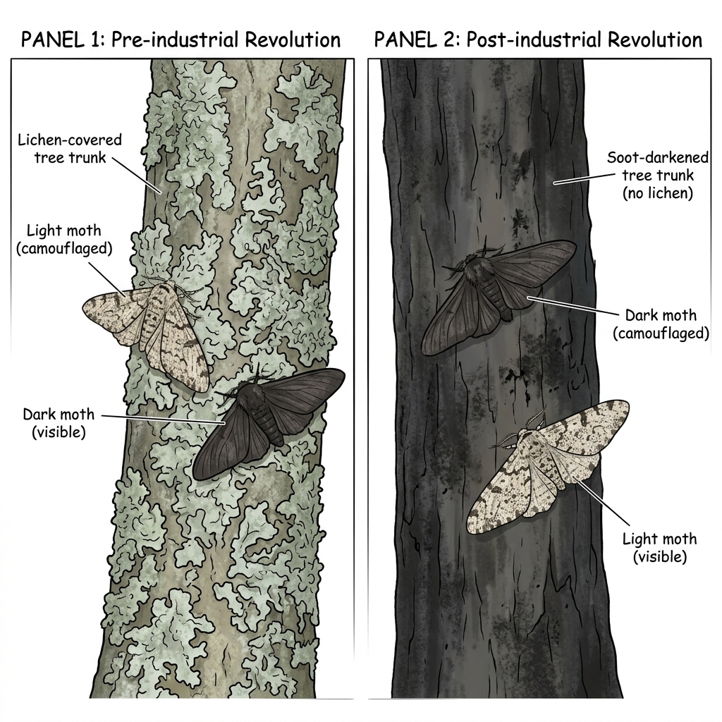 Industrial Melanism (Natural Selection in Peppered Moths)